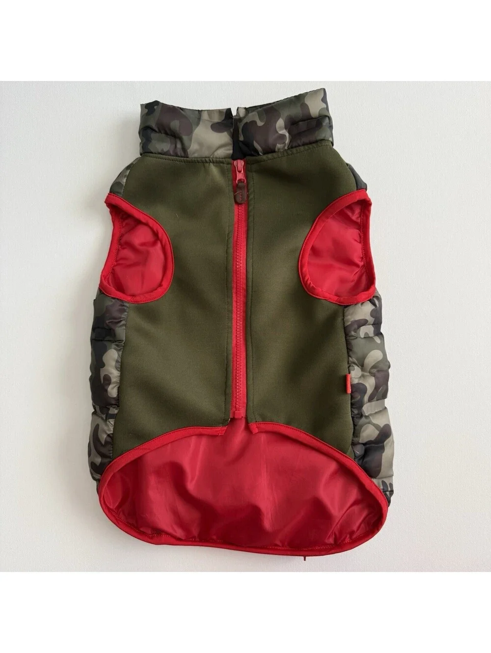 Reddy XL Dog Jacket Camo Puffer Vest Red Green Zip Warm Pet Coat Winter
